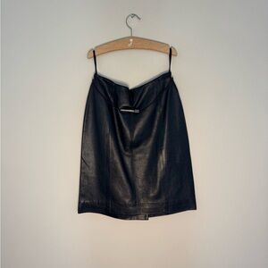 Prada Black Leather Mini Skirt